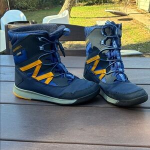 Merrell Kids Blue and Yellow Rain & Snow Boots